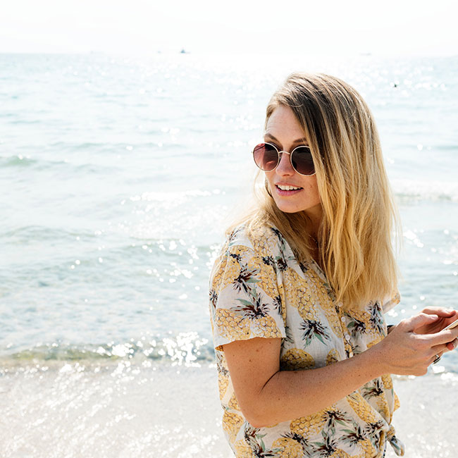 stylish woman in summer clothes